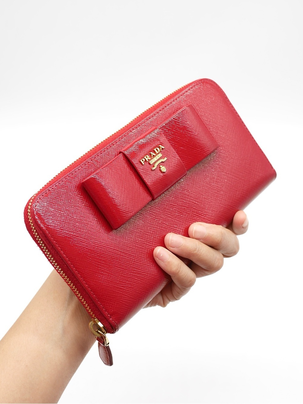 🍓PRADA Saffiano Red Wallet